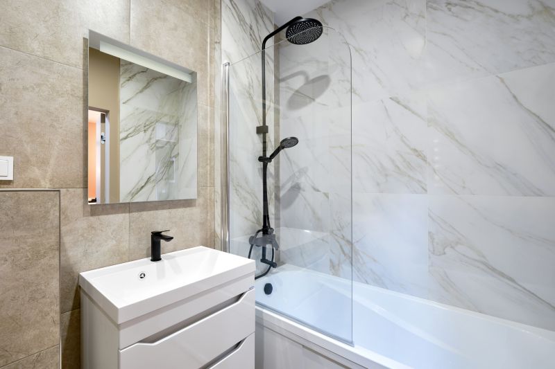 Marble Bathroom with Modern Fixtures