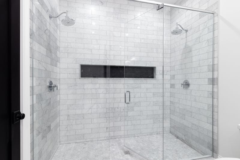 Marble Tile Finish in a Walk-in Shower